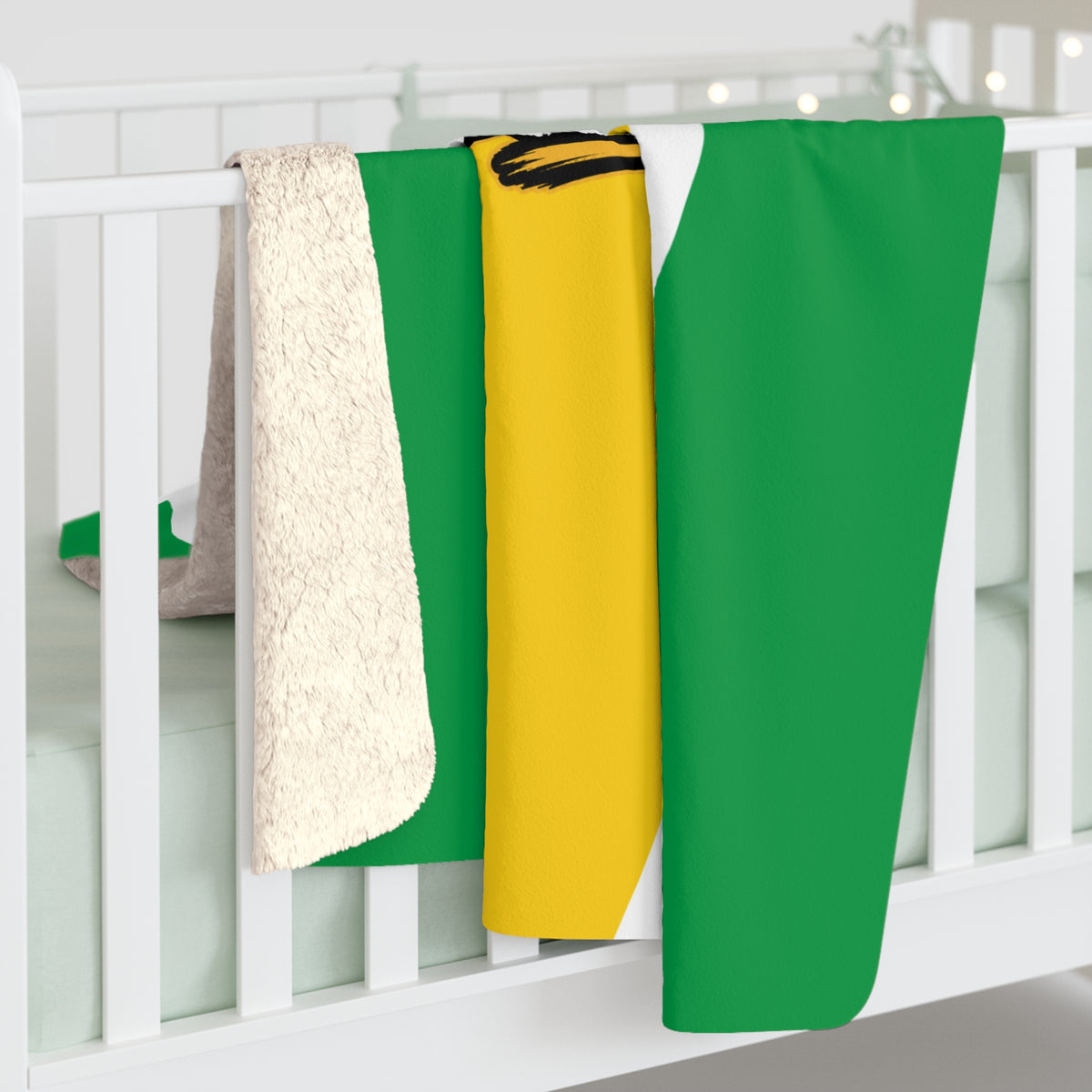 Guyanese home decor Sherpa blanket in Guyana flag colors