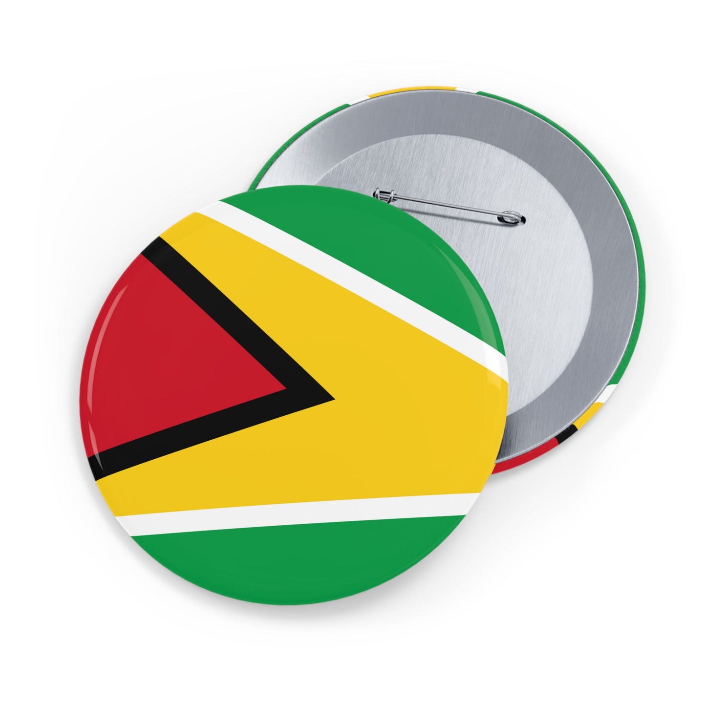 Guyana Flag Round Pin — Patriotic Lapel Button