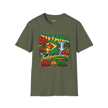 Guyana Independence T-Shirt — May 26, 1966 Retro Flag & Waterfall Tee