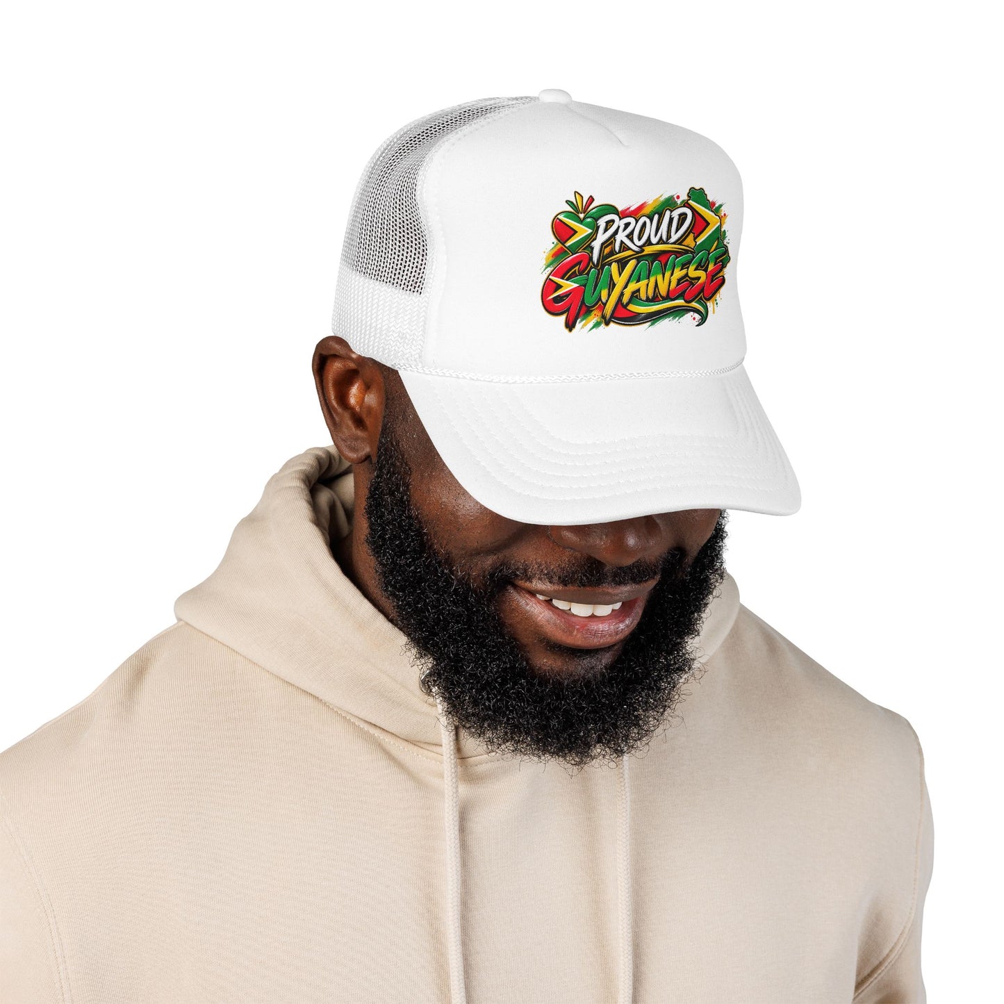 Proud Guyanese Trucker Hat — Rasta Colors Foam Cap