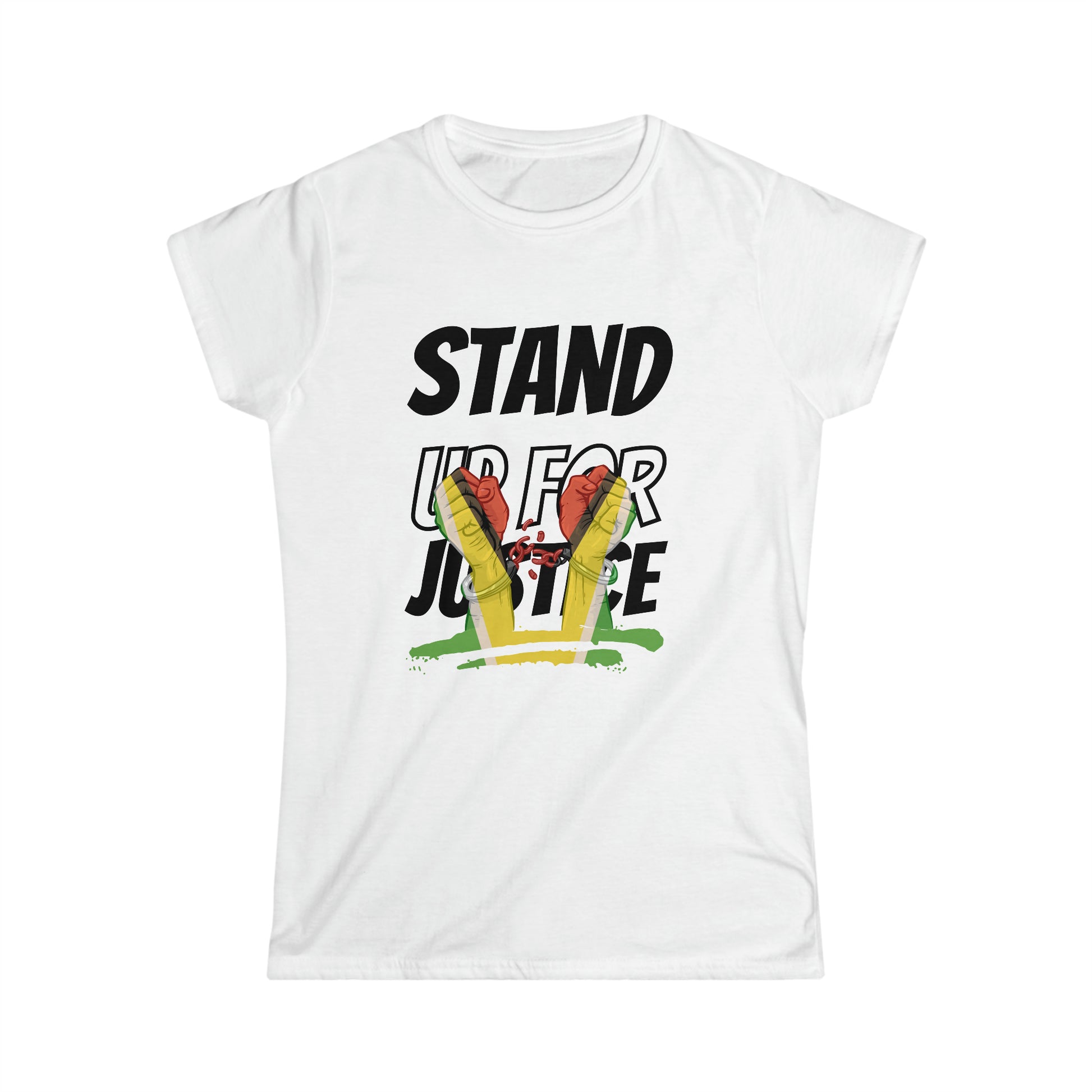 Guyanese Swag Stand Up For Justice Sexual Abuse Awareness Women's Softstyle Tee