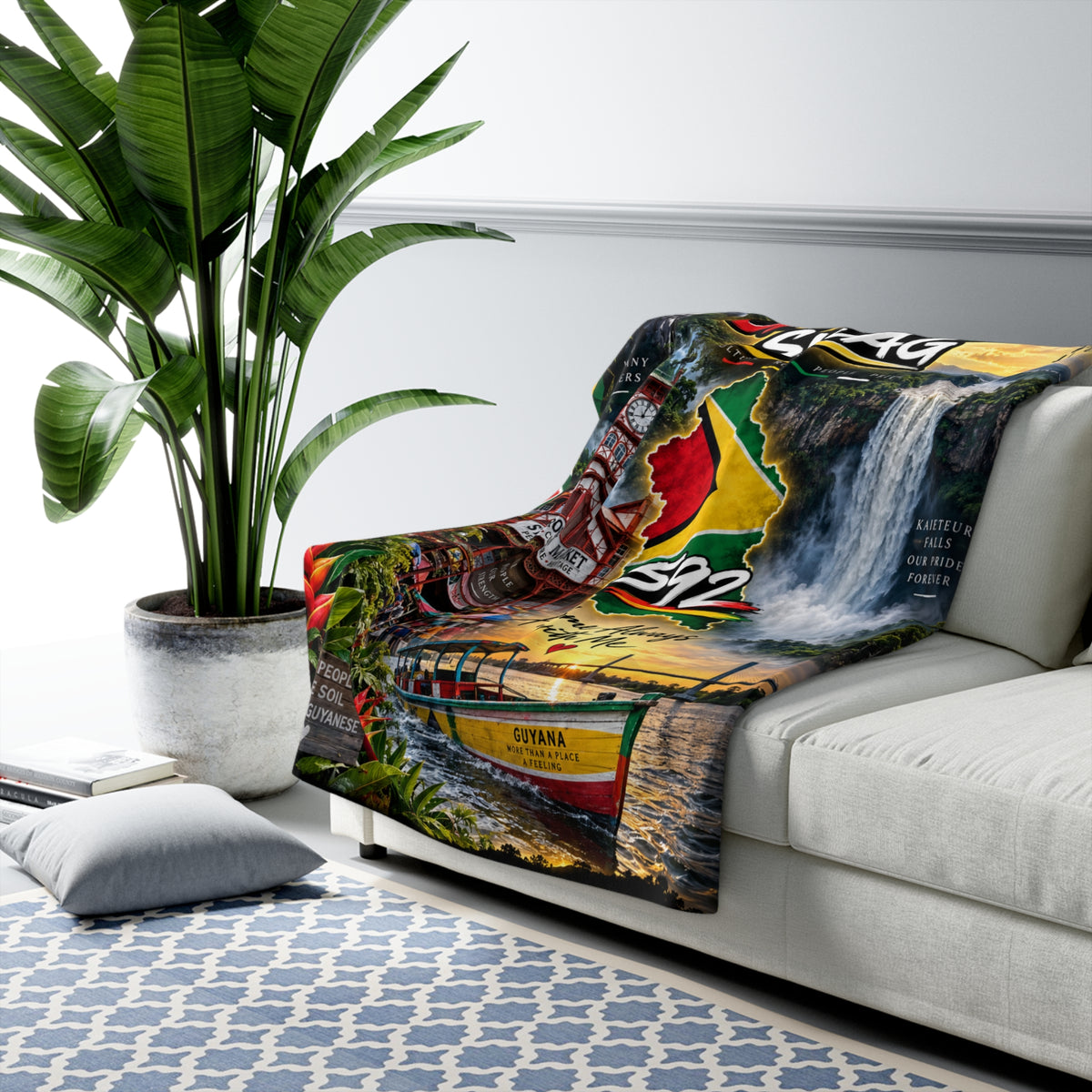 Guyanese 592 home decor Sherpa fleece blanket