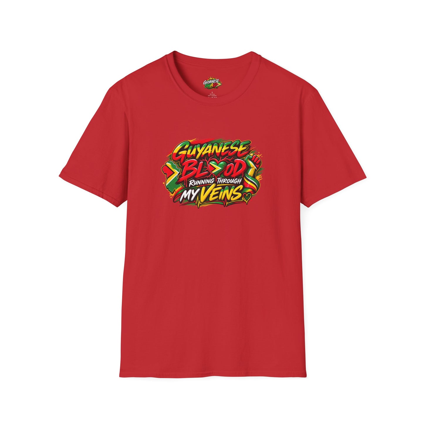 Guyanese Blood T-Shirt — "Running Through My Veins" Patriotic Pride Tee