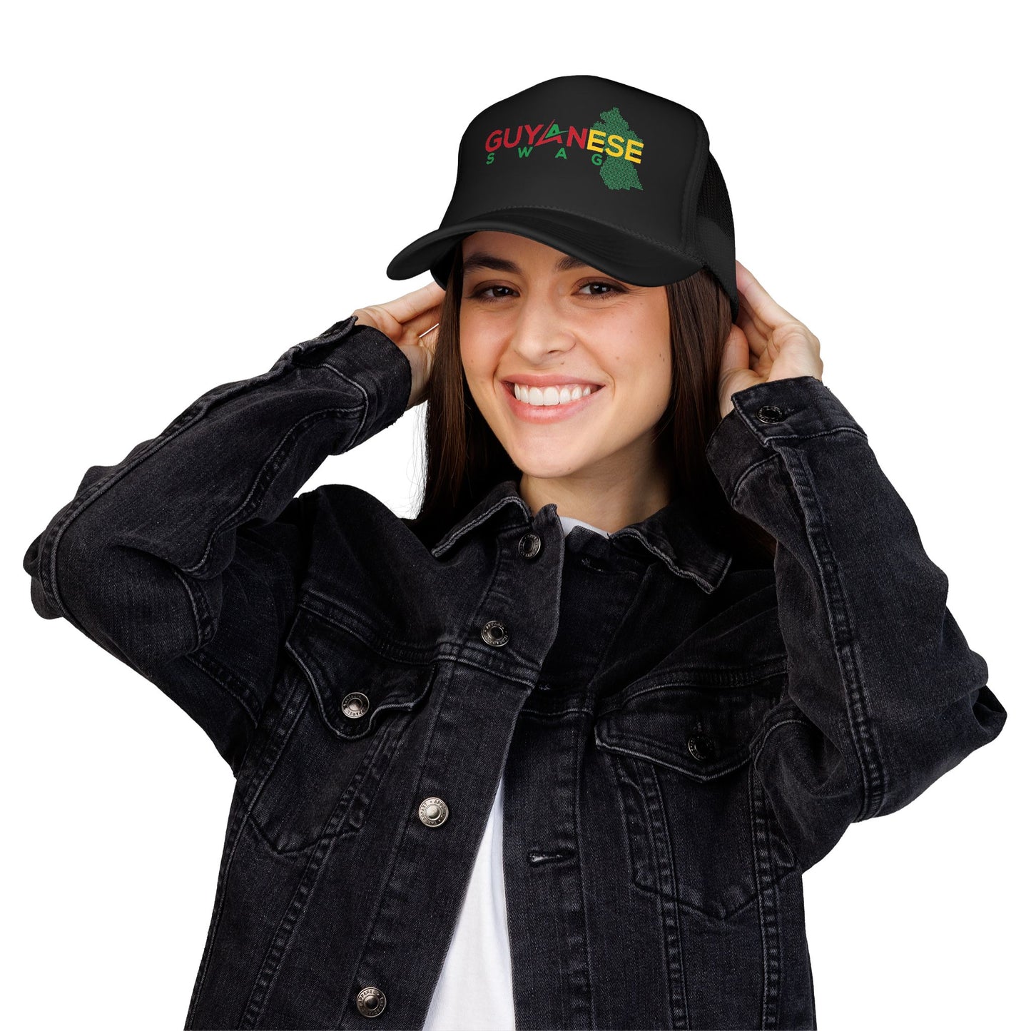 Guyanese Swag Trucker Hat — Guyana Map Panama-Inspired Foam Cap