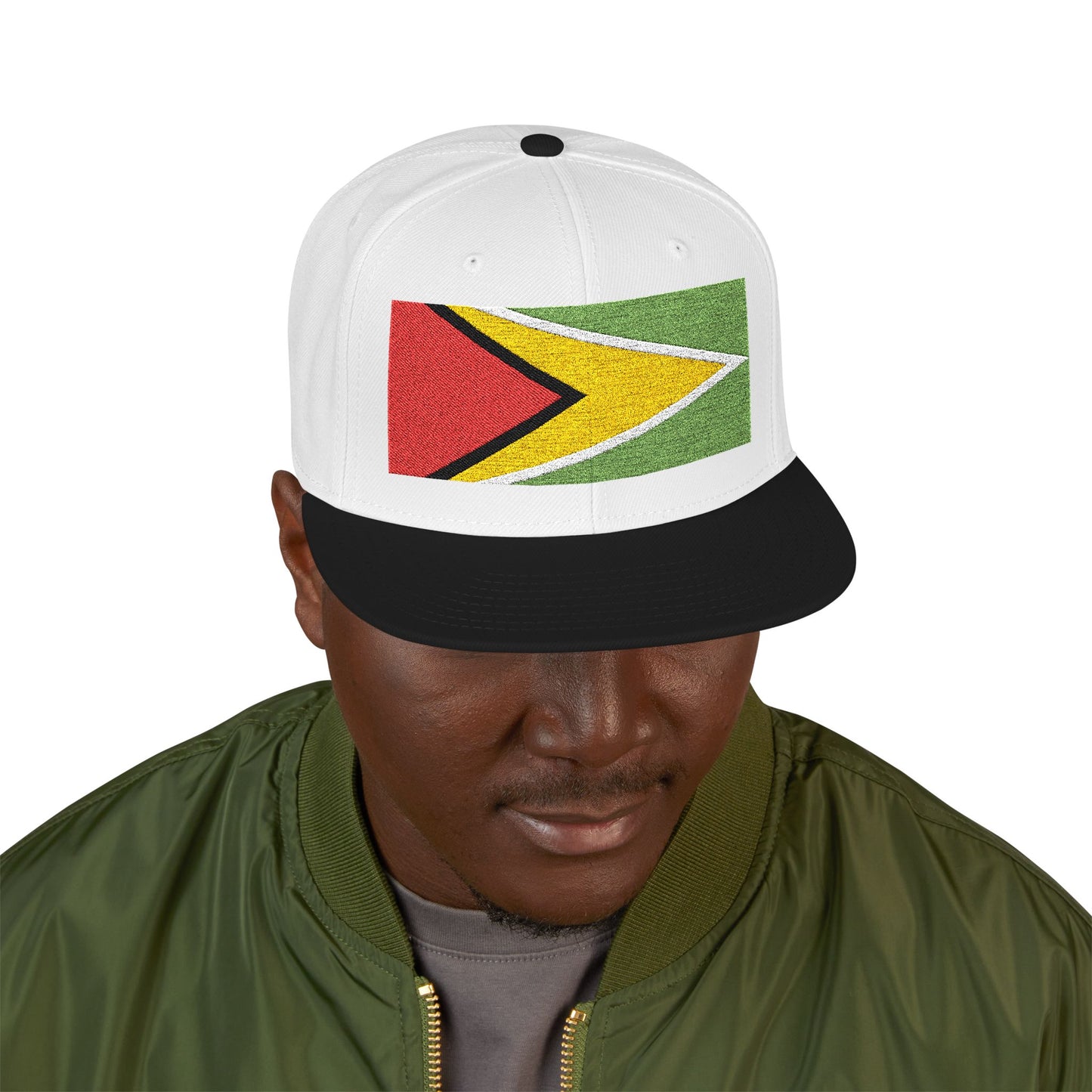 Guyana Flag Snapback Hat — Embroidered Guyanese Pride Cap