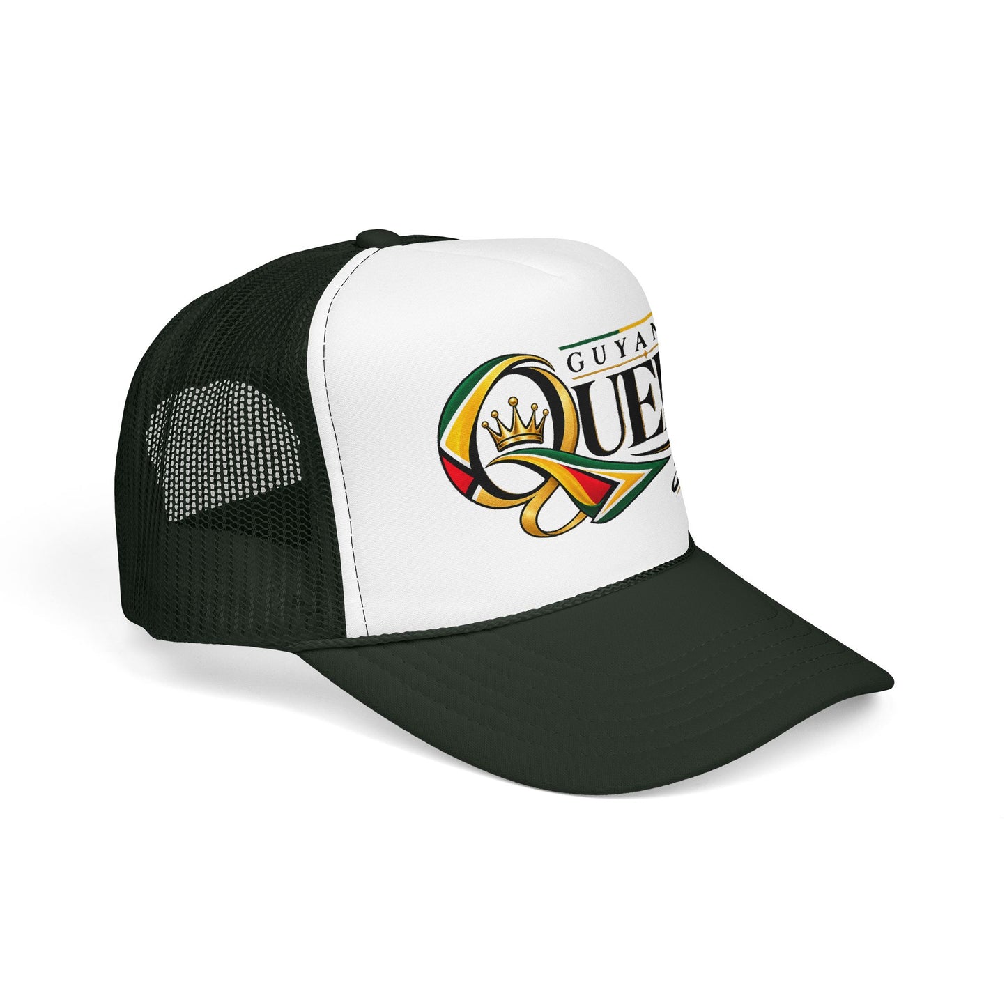 Guyanese Queen Trucker Hat — Foam Mesh Cap with Crown Script
