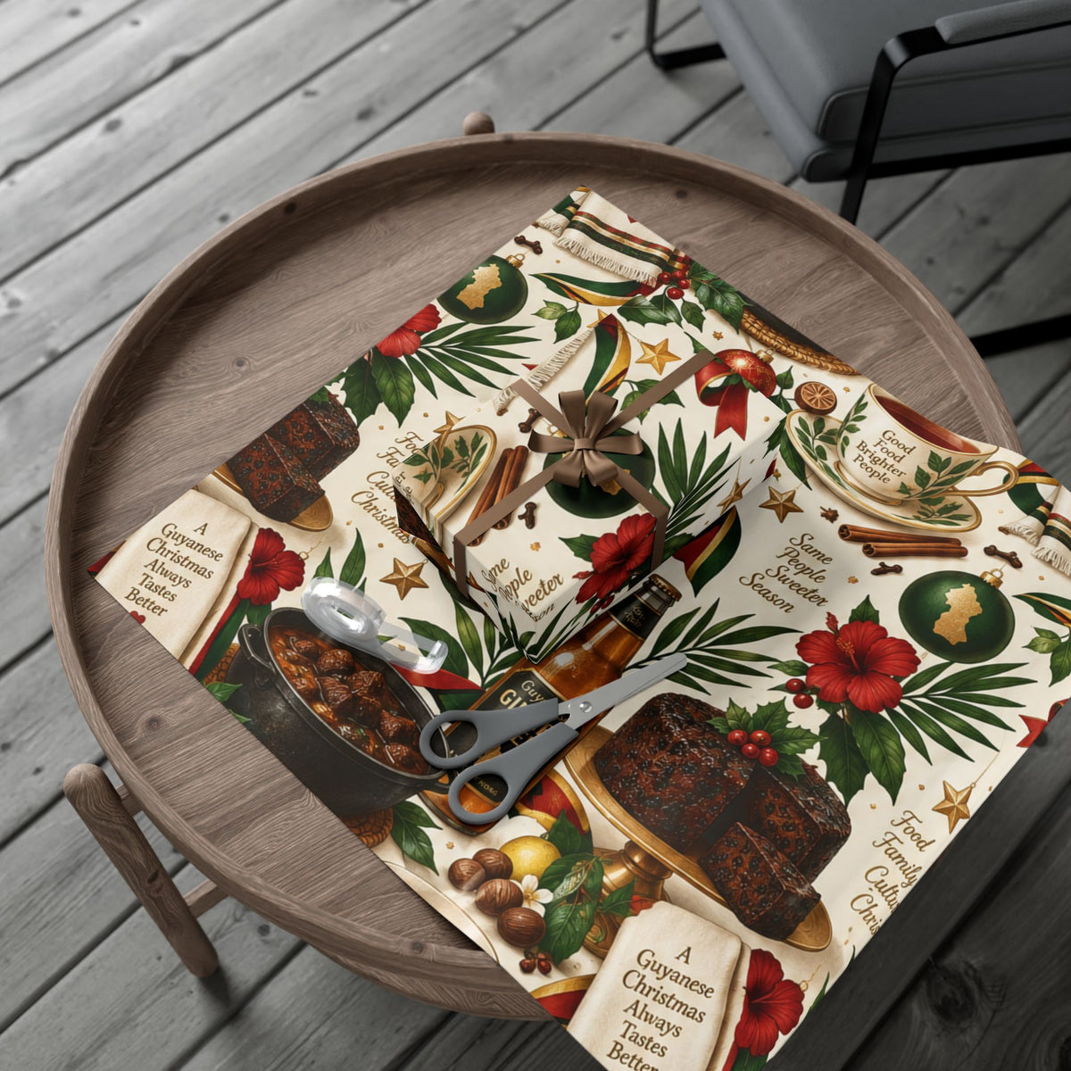 Guyanese Christmas baking and ginger beer wrapping paper – product image 17