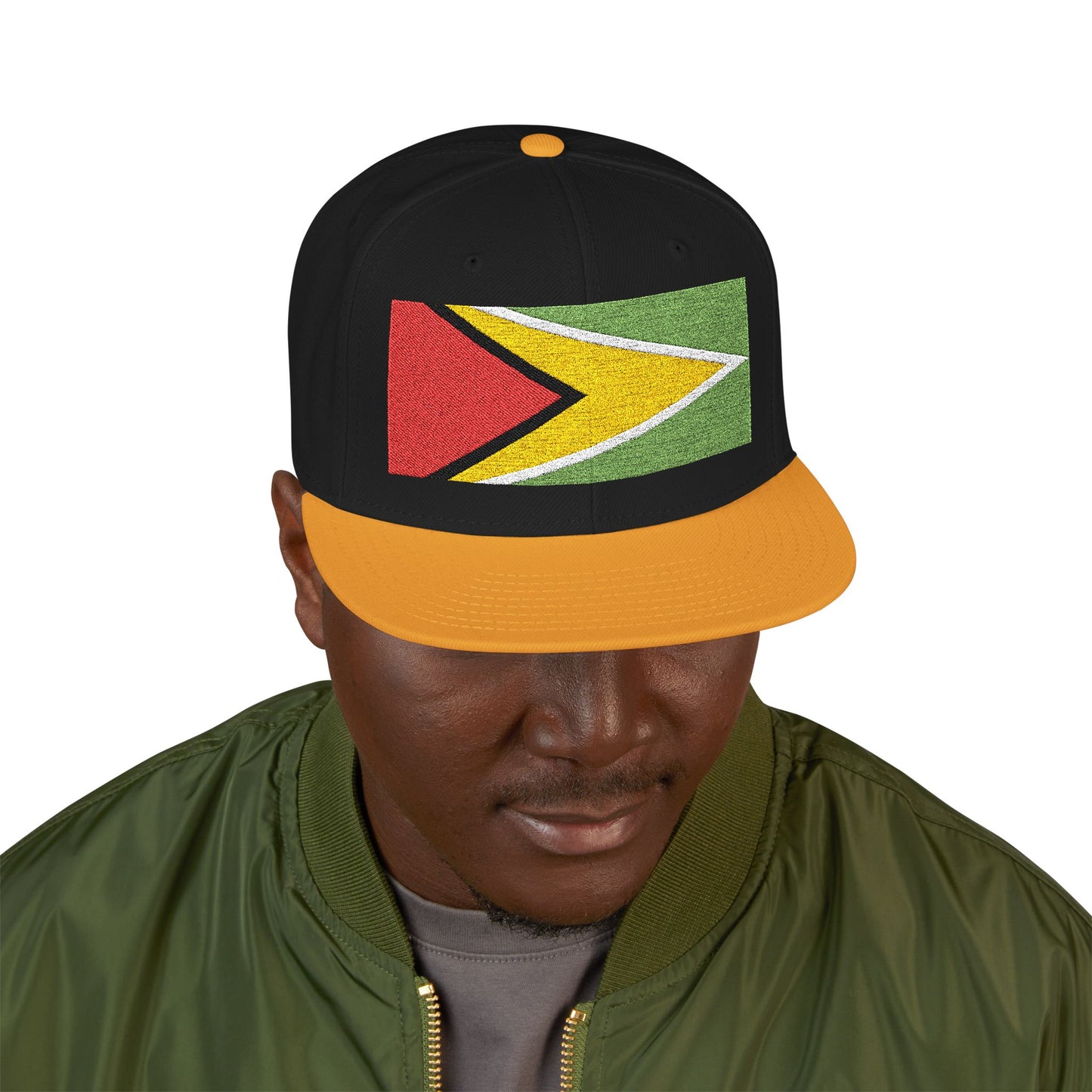 Guyana Flag Snapback Hat — Embroidered Guyanese Pride Cap