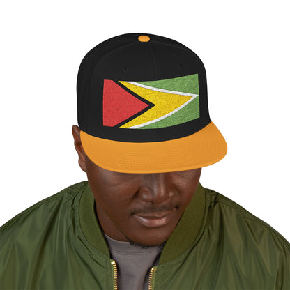 Guyana Flag Snapback Hat — Embroidered Guyanese Pride Cap