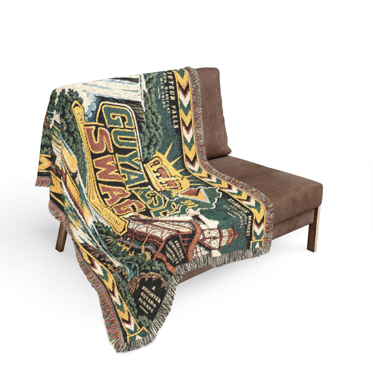 Guyana home decor waterfall woven cotton blanket