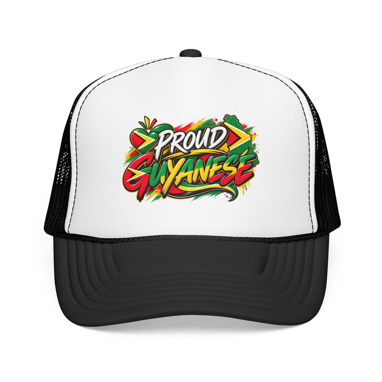 Proud Guyanese Trucker Hat — Rasta Colors Foam Cap