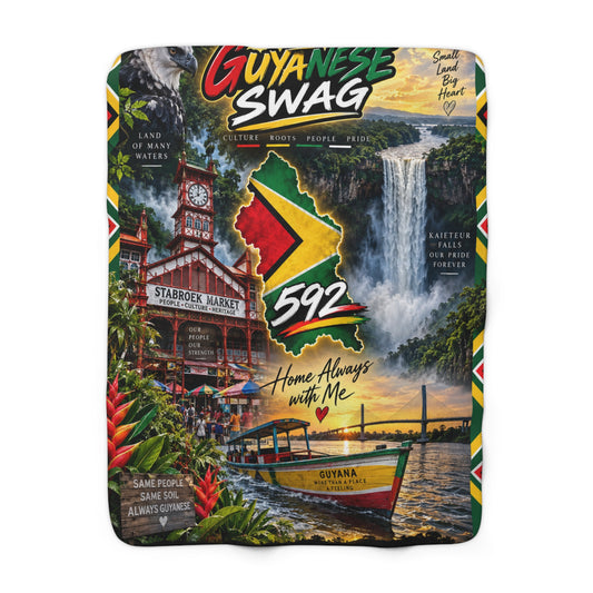 Guyana 592 Sherpa Blanket – Home Always With Me Collage