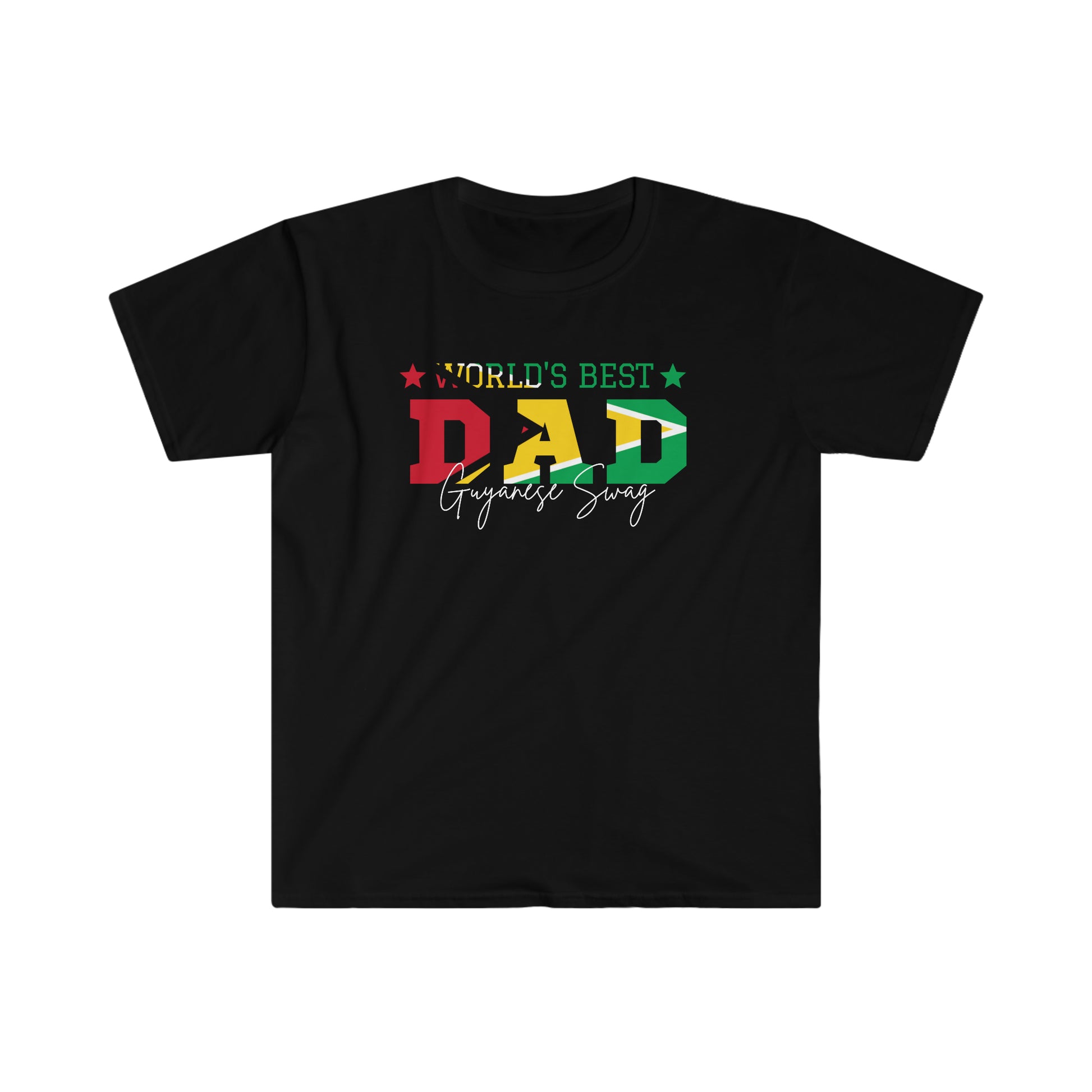 Guyanese Swag World's Best Dad Father's Day Men Soft Style Shirt Sleeve T-Shirt.