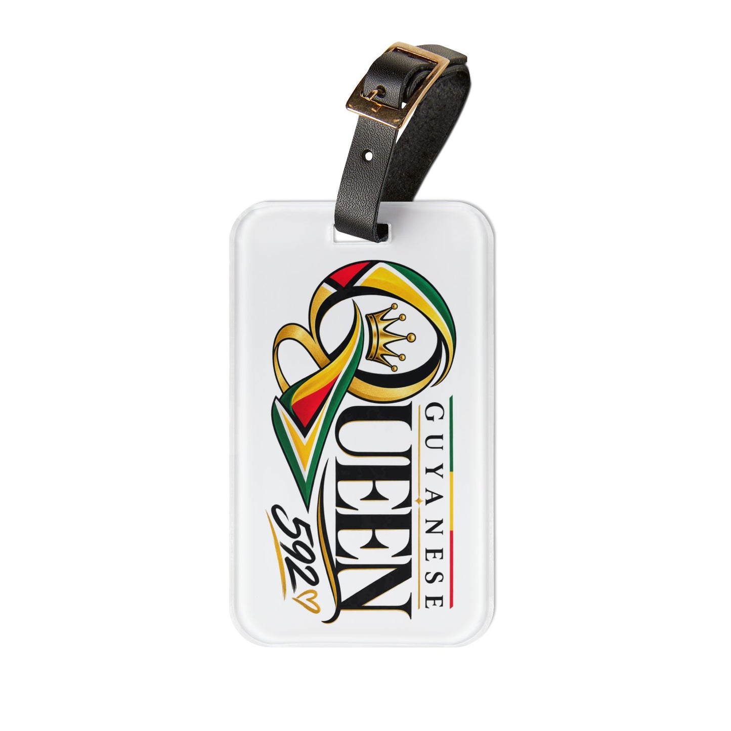 Guyanese Queen Luggage Tag — Reggae-Inspired Flag Design