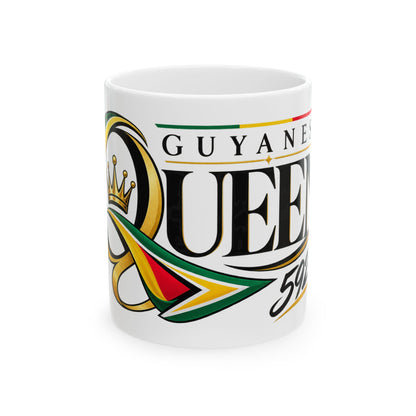 Guyanese Queen Mug — 11oz/15oz Ceramic Coffee Cup with Guyana Flag Design