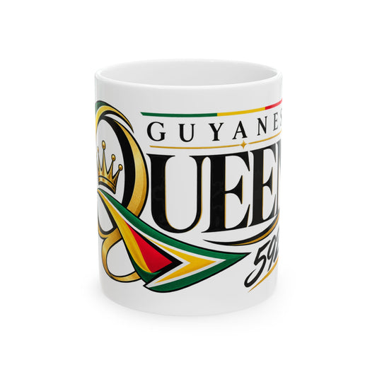 Guyanese Queen Mug — 11oz/15oz Ceramic Coffee Cup with Guyana Flag Design