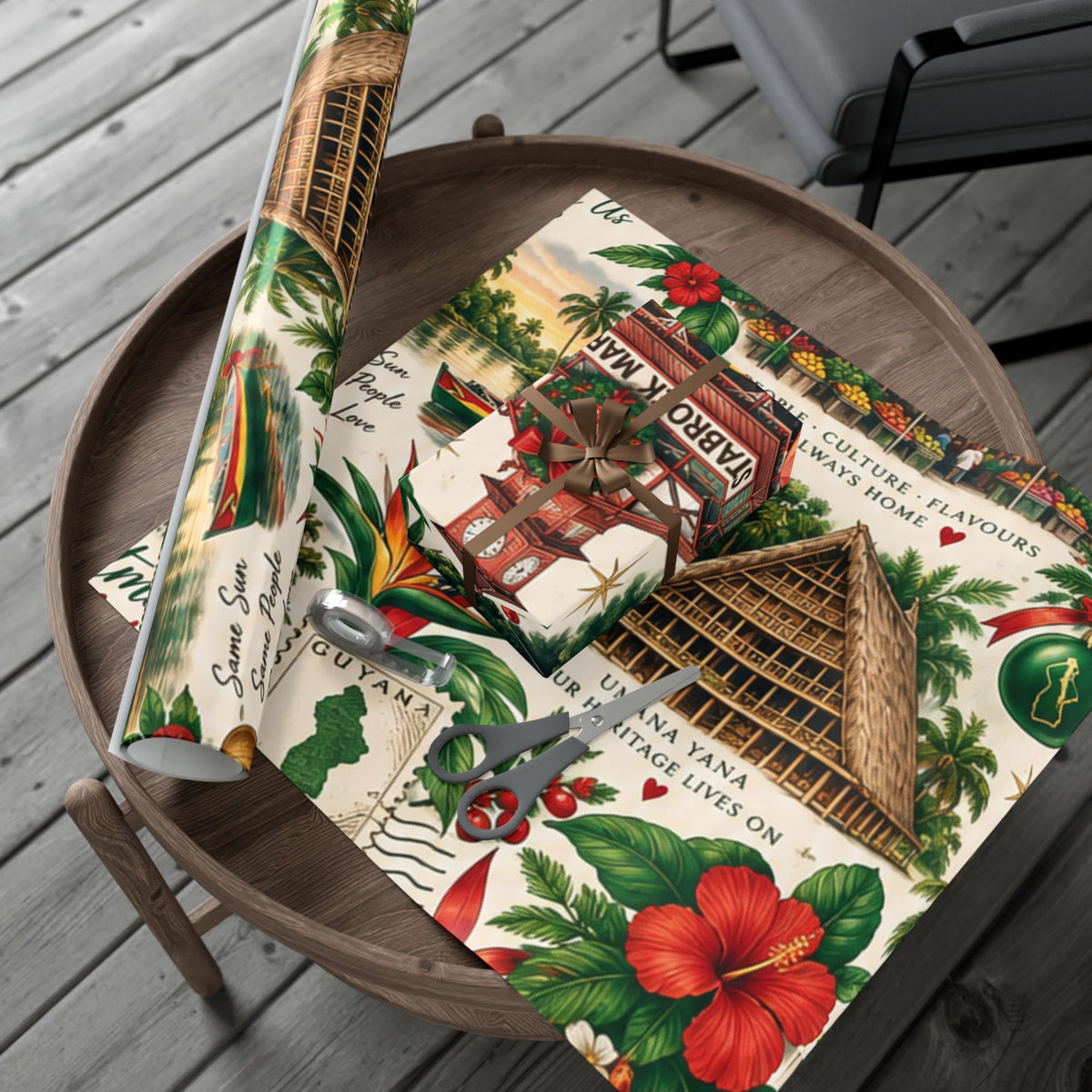Guyanese Christmas Back Home tropical wrapping paper – product image 23