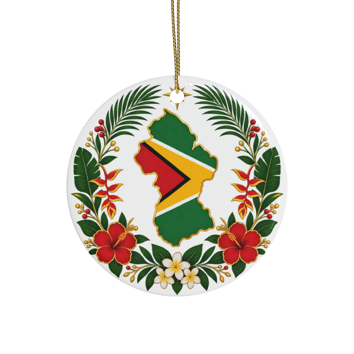 Guyana Ceramic Christmas Ornament – 5 Shapes & Multipacks