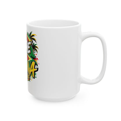 Made in Guyana Ceramic Mug (11oz & 15oz) – Colorful Guyanese Pride Coffee Cup