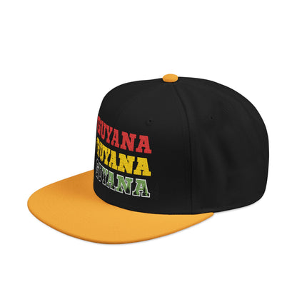 Guyana Retro Snapback Hat — Embroidered Guyanese Pride Cap