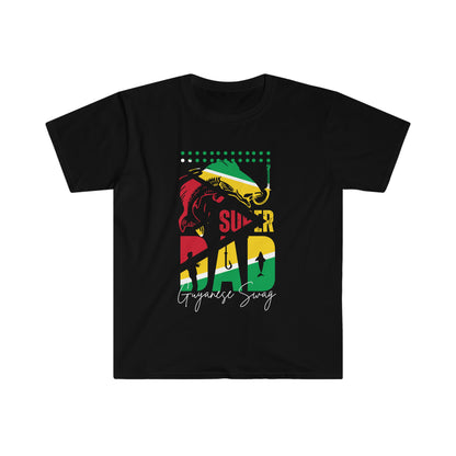 Father's Day Super Dad Soft Style Shirt Sleeve T-Shirt by Guyanese Swag.