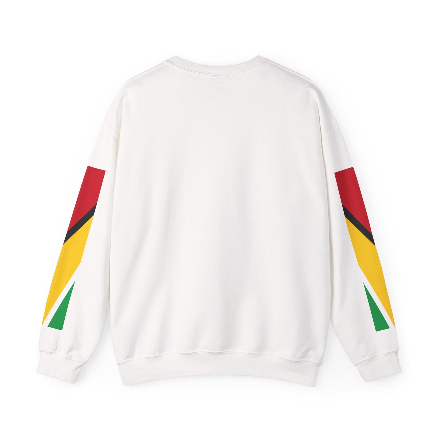 Crewneck Sweatshirt — “Straight Outta Guyana” Graphic with Guyanese Flag Sleeve Accents