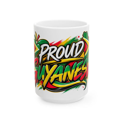 Proud Guyanese Ceramic Mug (11oz, 15oz) – Reggae-Inspired Flag Colors