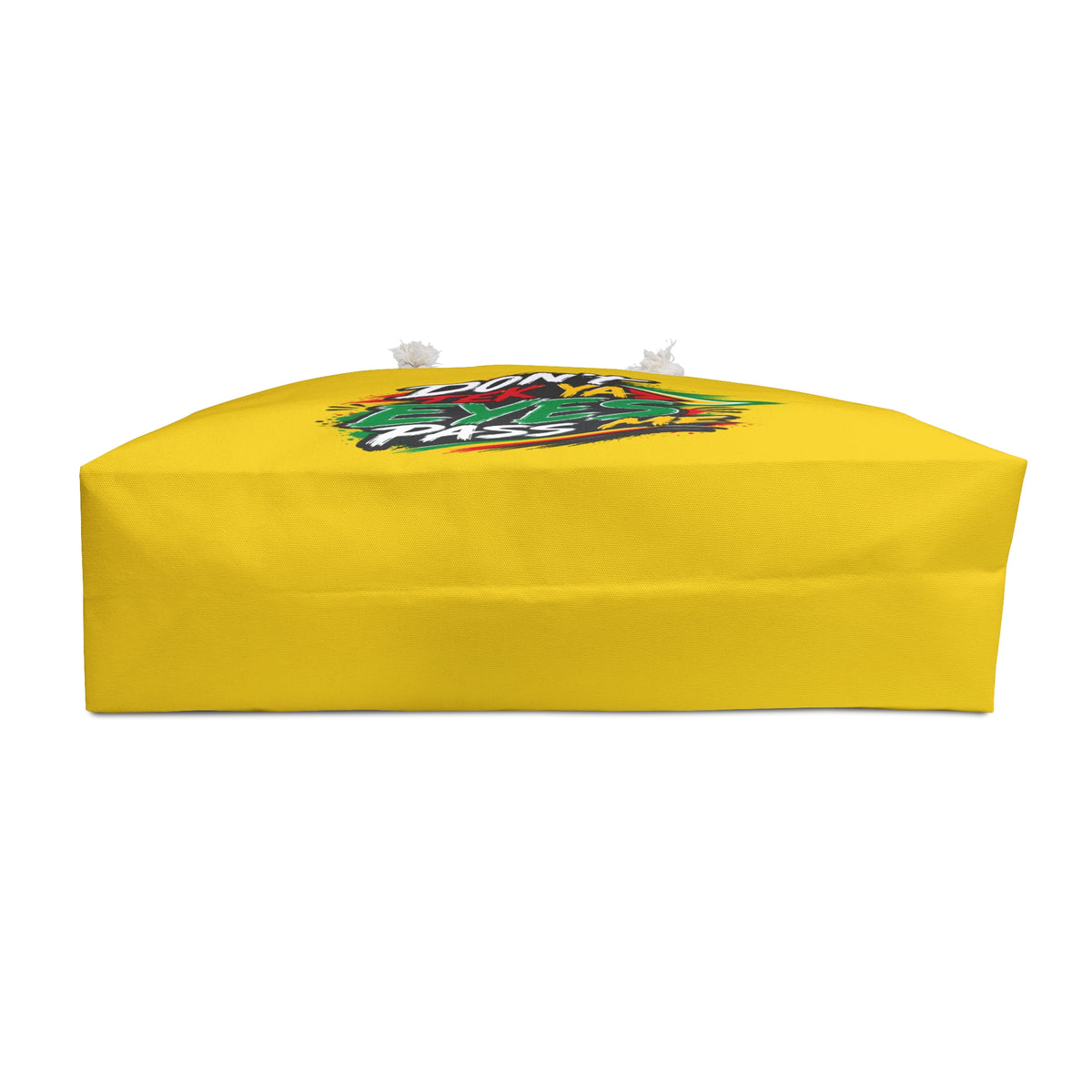 "Don't Tek Ya Eyes Pass Me" Gold Weekender Bag