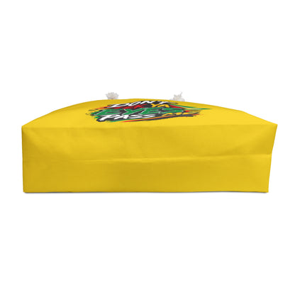 "Don't Tek Ya Eyes Pass Me" Gold Weekender Bag