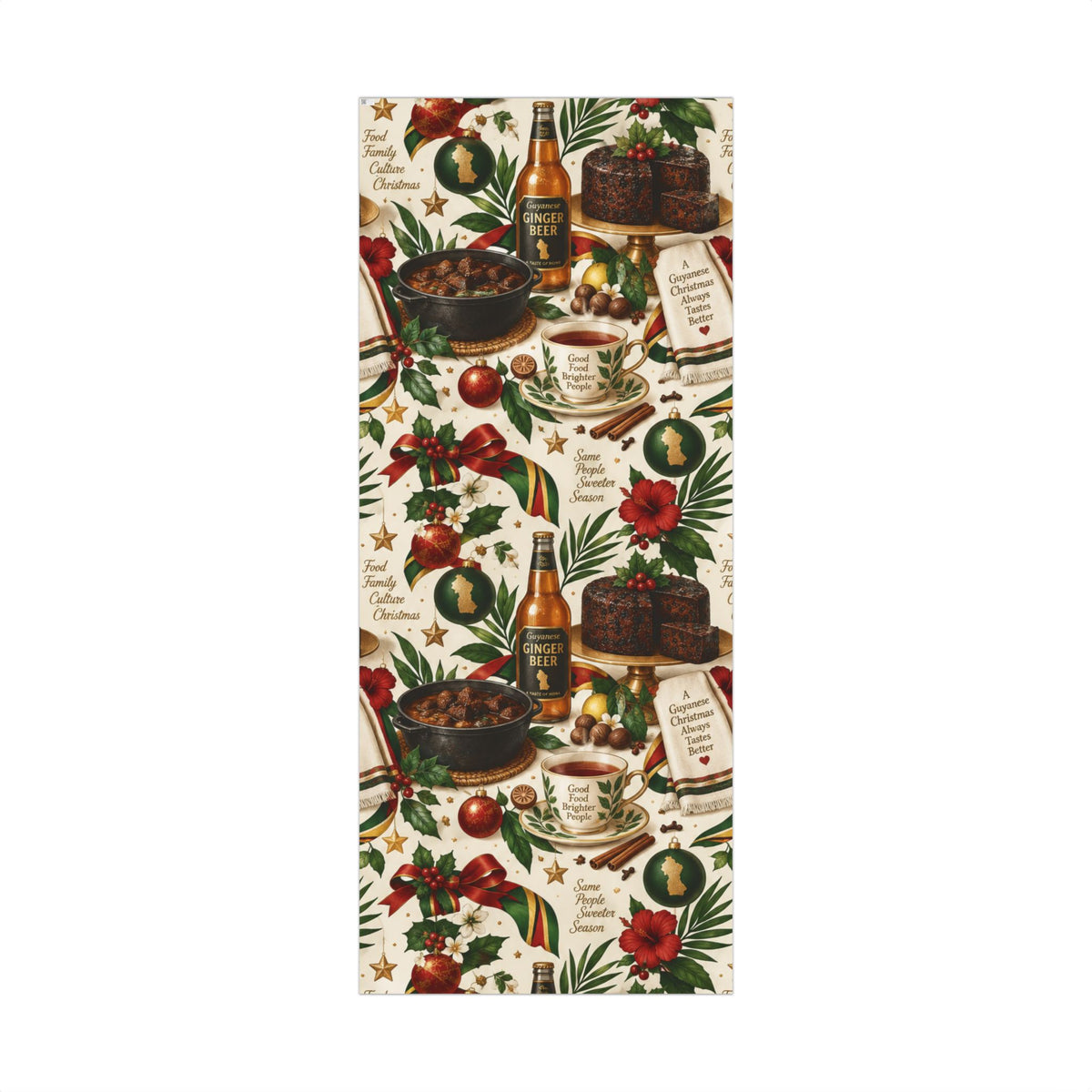 Guyanese Christmas baking and ginger beer wrapping paper – product image 3