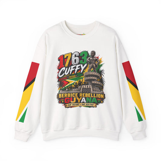 Cuffy 1763 Berbice Rebellion Guyana Crewneck Sweatshirt — Guyanese History Tribute