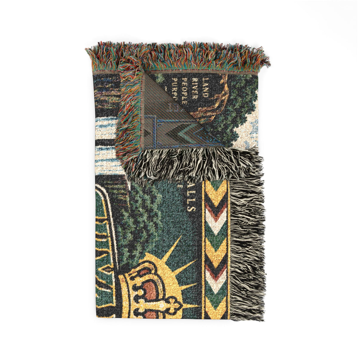Guyanese woven throw blanket with waterfall design