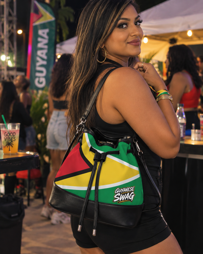 Guyana Flag Mini Drawstring Bucket Bag