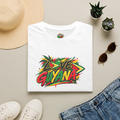 Love Guyana T-Shirt — Tropical Palm Graffiti Tee