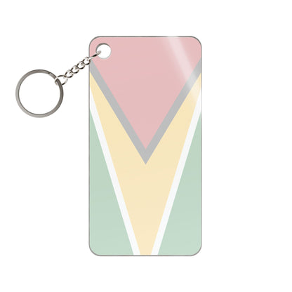 Guyana Flag Keychain Charm — Patriotic Rectangular Keyring