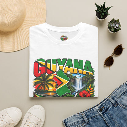 Guyana Independence T-Shirt — May 26, 1966 Retro Flag & Waterfall Tee