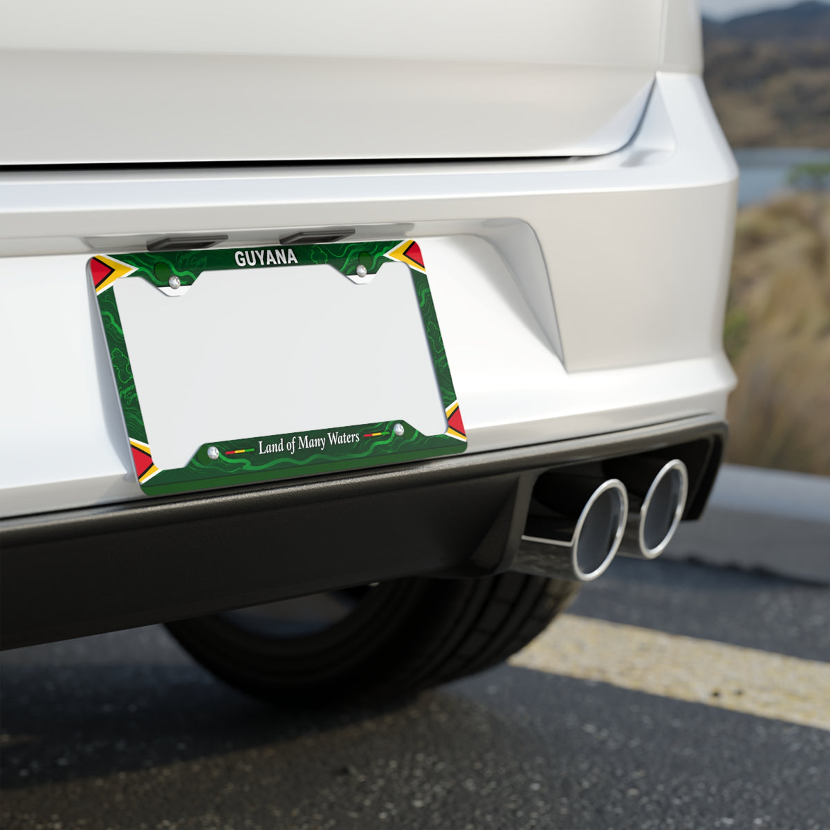 Guyana car accessory Land of Many Waters license plate frame