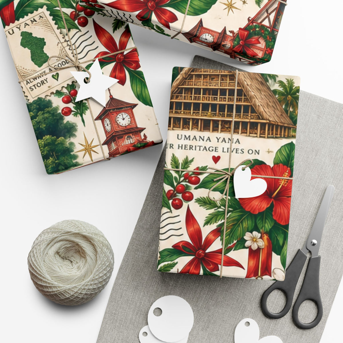 Guyanese Christmas Back Home tropical wrapping paper – product image 7