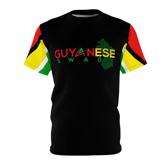 Guyanese Swag One People Cross Black Short Sleeve Men Guyana Flag T-Shirt.