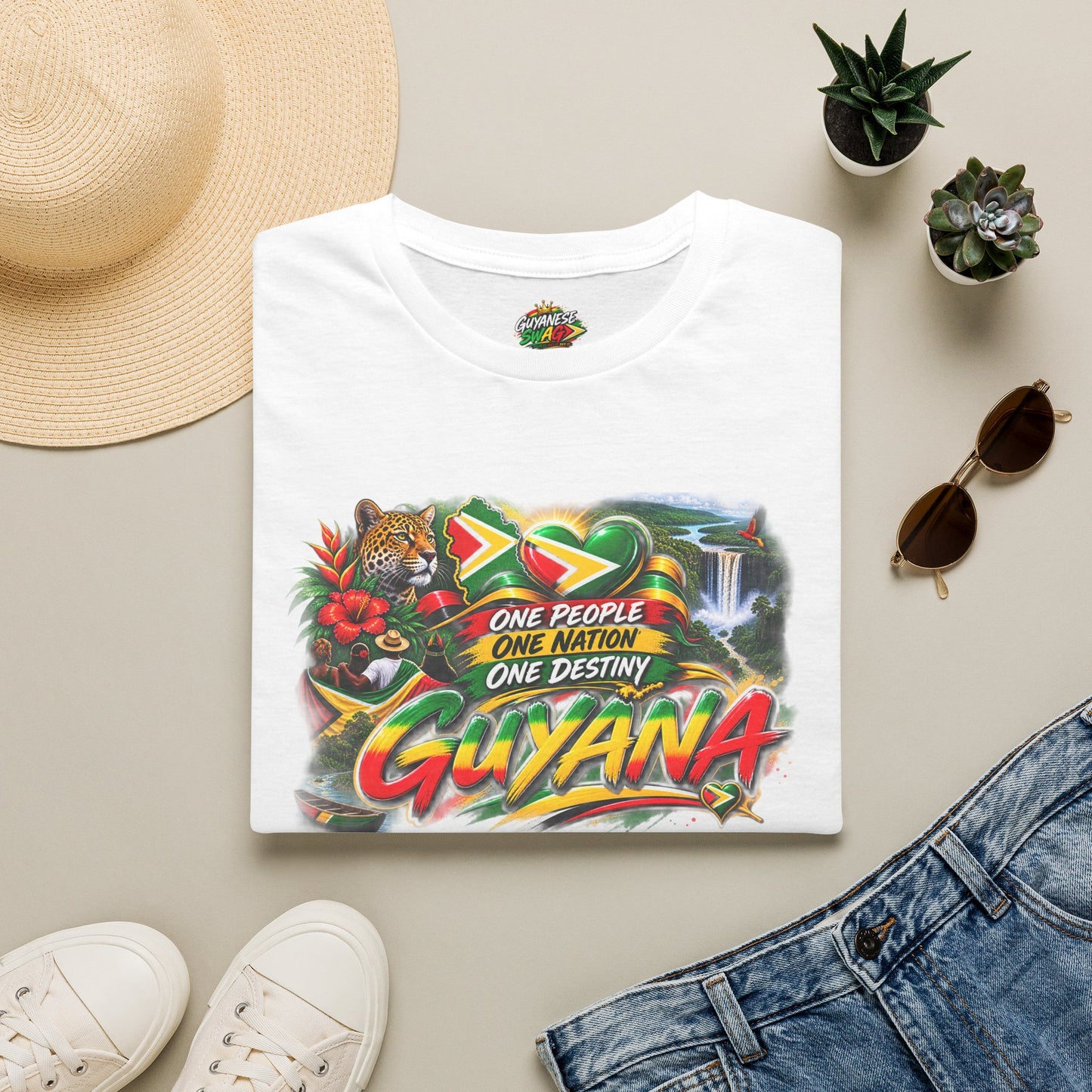 Guyana Pride T-Shirt — "One People One Nation One Destiny" Graphic Tee