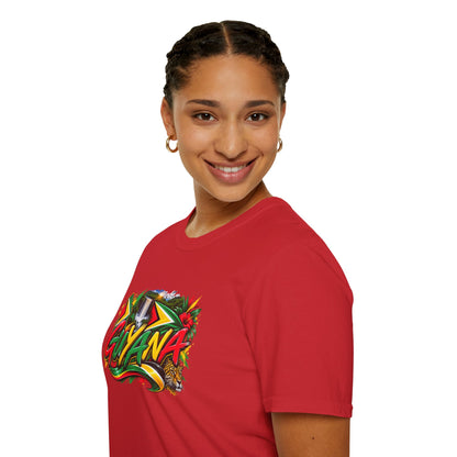 Guyana Graphic T‑Shirt — Colorful Tropical Island Design with Waterfall & Tiger