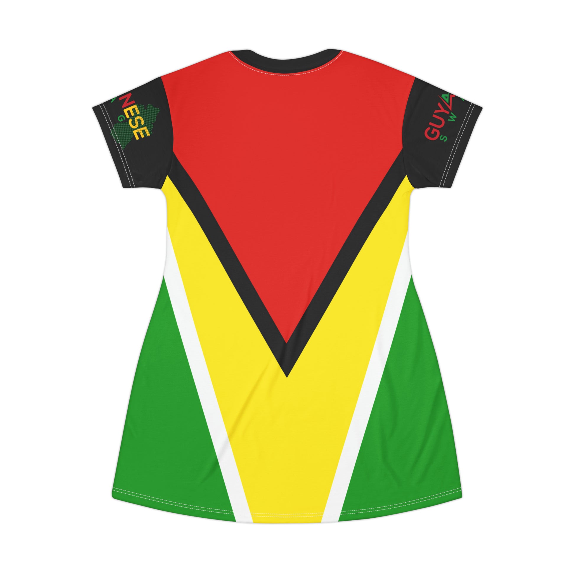Guyana Flag T-Shirt Dress by Guyanese Swag.