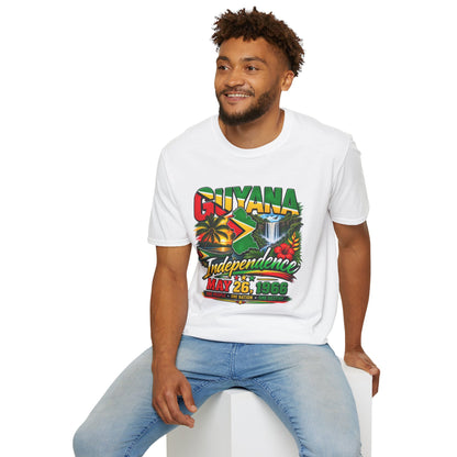 Guyana Independence T-Shirt — May 26, 1966 Retro Flag & Waterfall Tee