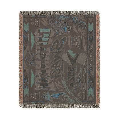 Guyana wildlife throw blanket with retro typography
