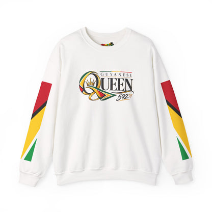 Guyanese Queen Crewneck Sweatshirt — Flag Sleeve Pride Pullover