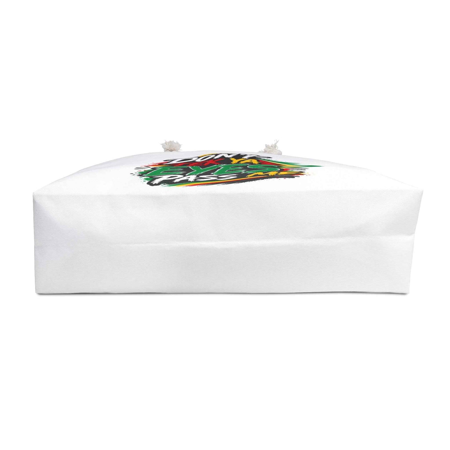 Weekender Bag — "Don't Tek Ya Eyes Pass Me" Graphic Travel Tote