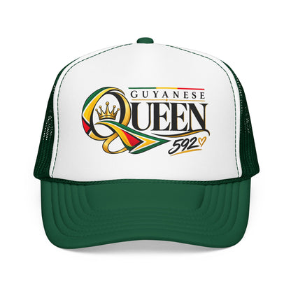 Guyanese Queen Trucker Hat — Foam Mesh Cap with Crown Script