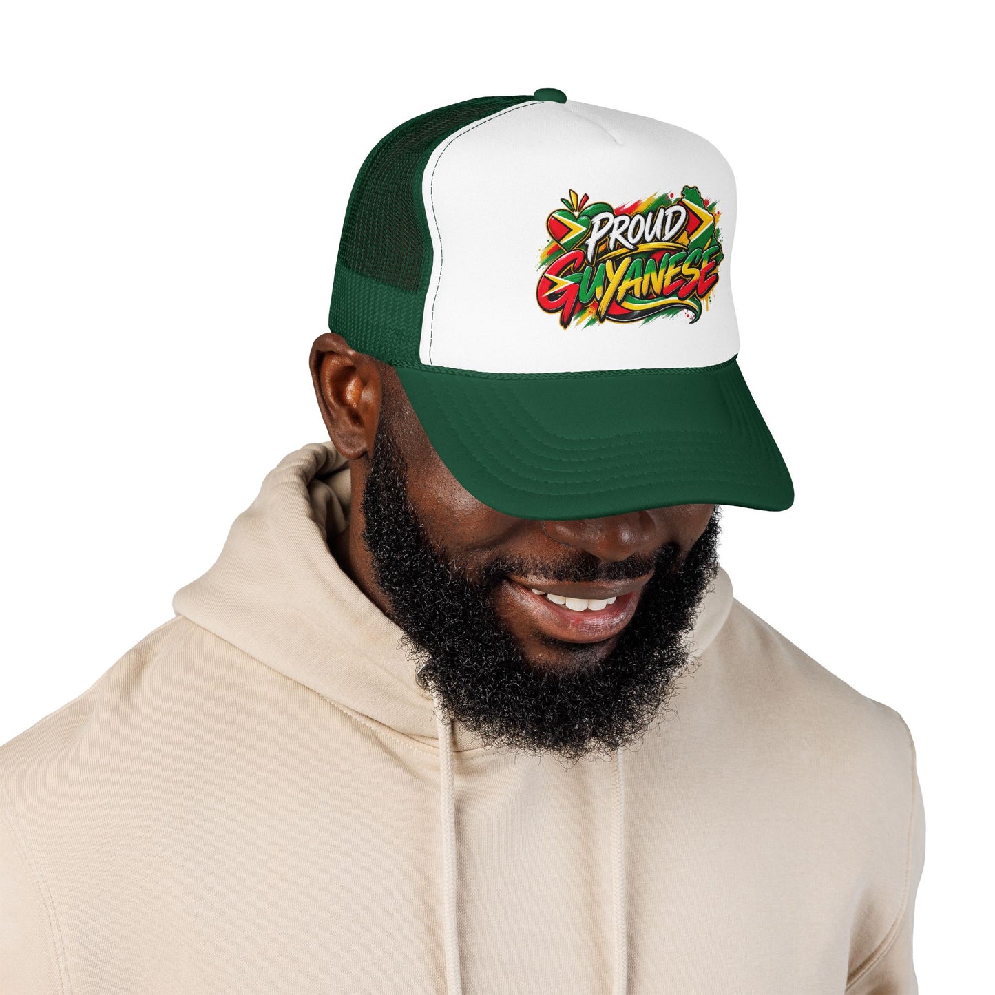 Proud Guyanese Trucker Hat — Rasta Colors Foam Cap