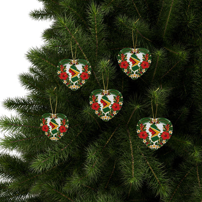 Guyana Ceramic Christmas Ornament – 5 Shapes & Multipacks