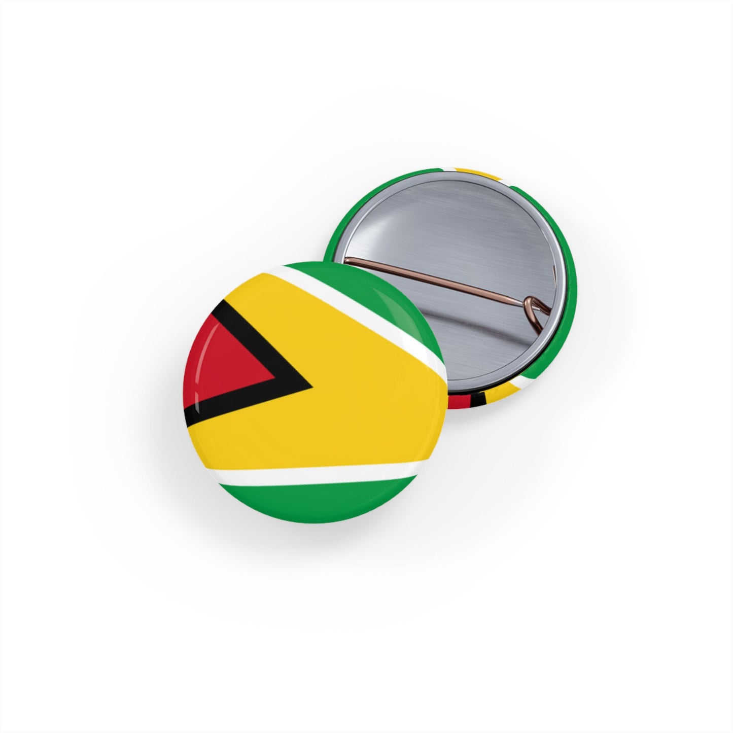 Guyana Flag Round Pin — Patriotic Lapel Button